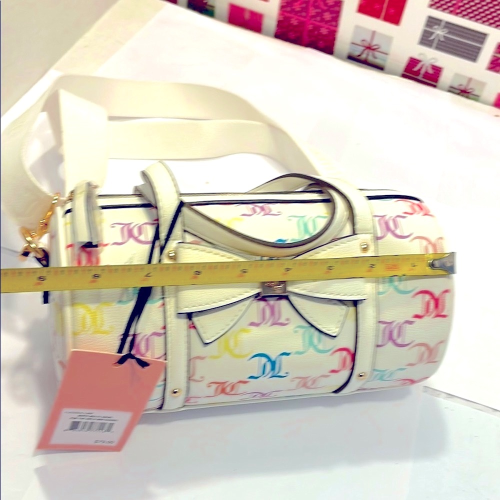 NWT Juicy Couture Multicolor Monogram White Top Handle Crossbody Bags - Picture 11 of 15